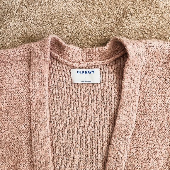 Old Navy Pink/Mauve Open Front Long Cardigan Sweater With Pockets - Picture 6 of 6